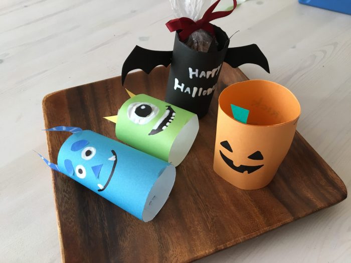 簡単ハロウィンラッピング🎃コウモリ、カボチャ、モンスターズインクの